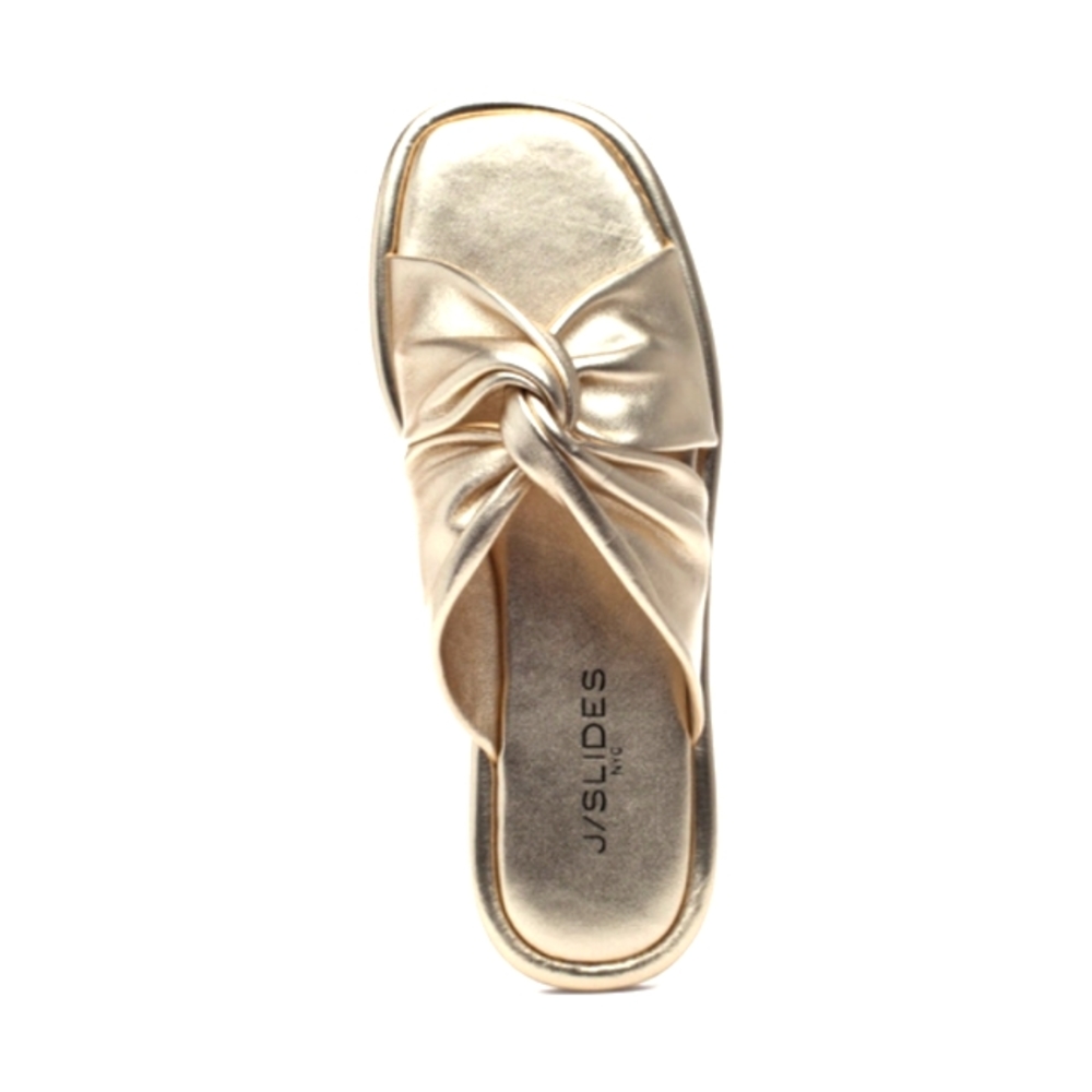 EUC J Slides Light Gold Leather Yaya Sandals Size 10 worn once